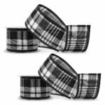 PACK X2 CINTA 6CMX9M CUADROS RAYAS B/N