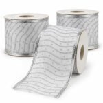 PACK X3 CINTA 6CMX9M LINEAS Y PUNTOS PLATA BLANCA