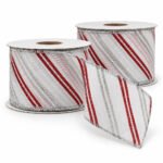 PACK X2 CINTA 6CMX9M RAYAS R/P/B VELO BLANCA