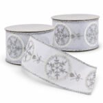 PACK X2 CINTA 6CMX9M FIGURAS BOLAS PLATA BLANCA