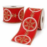 PACK X2 CINTA 6CMX9M FIG BOLA NAVIDAD ESCRCH. DORADA ROJA