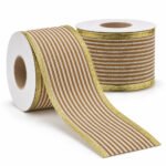 PACK X2 CINTA 6CMX9M LINEAS B/OCRE YUTE