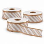 PACK X3 CINTA 6CMX9M LINEAS OCRE BLANCA