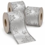 PACK X3 CINTA PLATA FLORES PLATA BORDE PLATA 9,1MTS*6,3CM