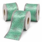 PACK X3 CINTA VERDE MENTA DESTELLO GRANDE PLATA 9,1MTS*6,3CM