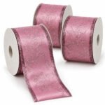 PACK X3 CINTA ROSA ARABESCO FLORES PLATA 9,1MTS*6,3CM