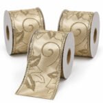 PACK X3 CINTA CHAMPAÑA FLOR G DORADO 9,1MTS*6,3CM