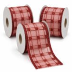 PACK X3 CINTA VELO ROJO CUADROS 3D 9,1MTS*6,3CM