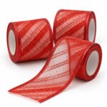 PACK X3 CINTA VELO ROJO LINEAS DIAG CON PUNTOS 9,1MTS*6,3CM