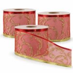 PACK X3 CINTA VELO ROJO DORADO FIGURA ESC 9,1MTS*6,3CM