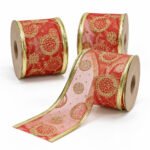PACK X3 CINTA VELO ROJO CIRCULO CON PUNTOS ESC 9,1MTS*6,3CM