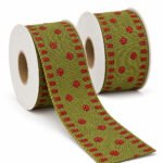 PACK X2 CINTA VERDE YUTE PUNTOS ROJO 9,1MTS*6,3CM