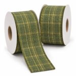 PACK X2 CINTA VERDE YUTE CON DORADO 9,1MTS*6,3CM