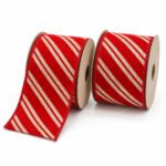 PACK X2 CINTA ROJA LINEAS DIAGONALES EN YUTE 6.3CMX10YD