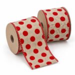 PACK X2 CINTA YUTE PUNTOS ROJOS 6.3CMX10YD