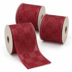 PACK X3 CINTA VINOTINTO CUADROS ROJOS 6.3CMX10YD