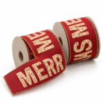 PACK X2 CINTA VINOTINTO LETRAS MERRY CHRISTMAS CON PUNTOS 6.3CMX10YD