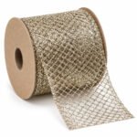 CINTA METALIZADA CHAMPAÑA 6.3CMX10YD