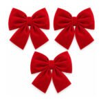 PACK X3 MOÑO TERCIOPELO ROJO 30x35cm
