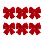 PACK X6 MOÑO TERCIOPELO ROJO 20x25cm