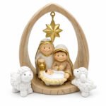 NATIVIDAD INFANTIL DORADO EN PORTAL 2 OVEJAS 11cm