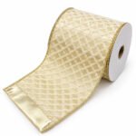 CINTA CREMA ROMBOS 6"x10yd