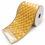 CINTA DORADA ROMBOS 4"x10yd