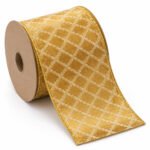 CINTA DORADA ROMBOS 6"x10yd