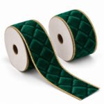 PACK X2 CINTA VERDE OSCURO ROMBOS 1,5"x10yd