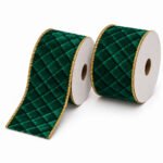 PACK X2 CINTA VERDE OSCURO ROMBOS 2,5"x10yd