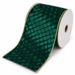 CINTA VERDE OSCURO ROMBOS 6"x10yd