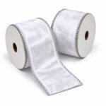 PACK X2 CINTA PLATEADA DECORADA 2,5"x10yd