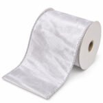 CINTA PLATEADA DECORADA 6"x10yd