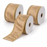 PACK X3 CINTA CHAMPAÑA DECORADA 1,5"x10yd
