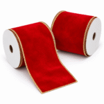 PACK X2 CINTA ROJA DECORADA 4"x10yd