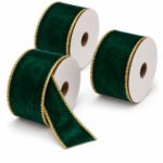 PACK X3 CINTA VERDE OSCURO DECORADA 1,5"x10yd