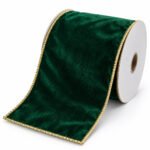 CINTA VERDE OSCURO DECORADA 6"x10yd
